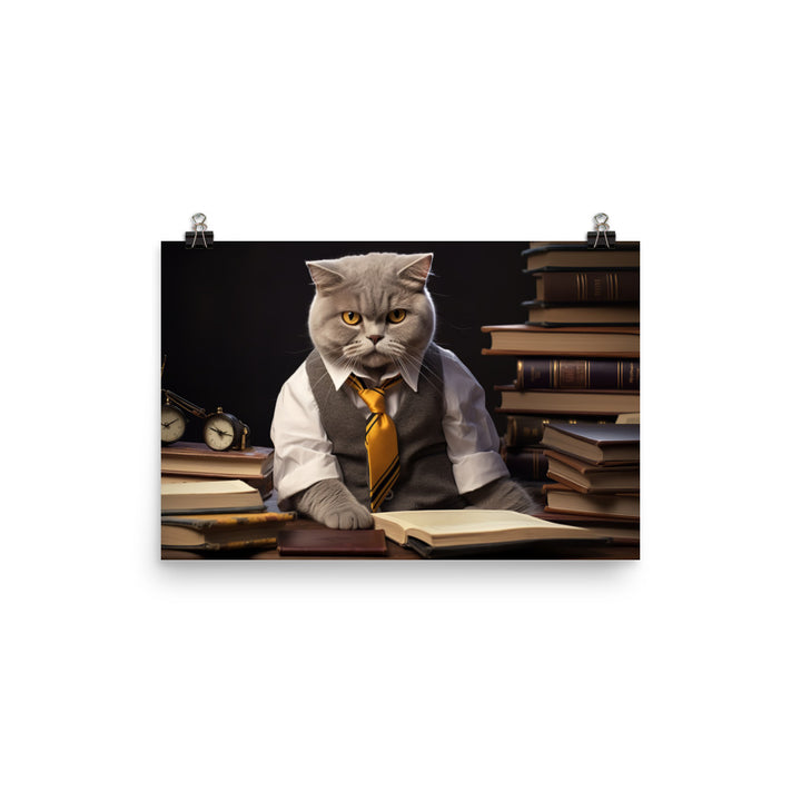British Shorthair Student Photo paper poster - PosterfyAI.com