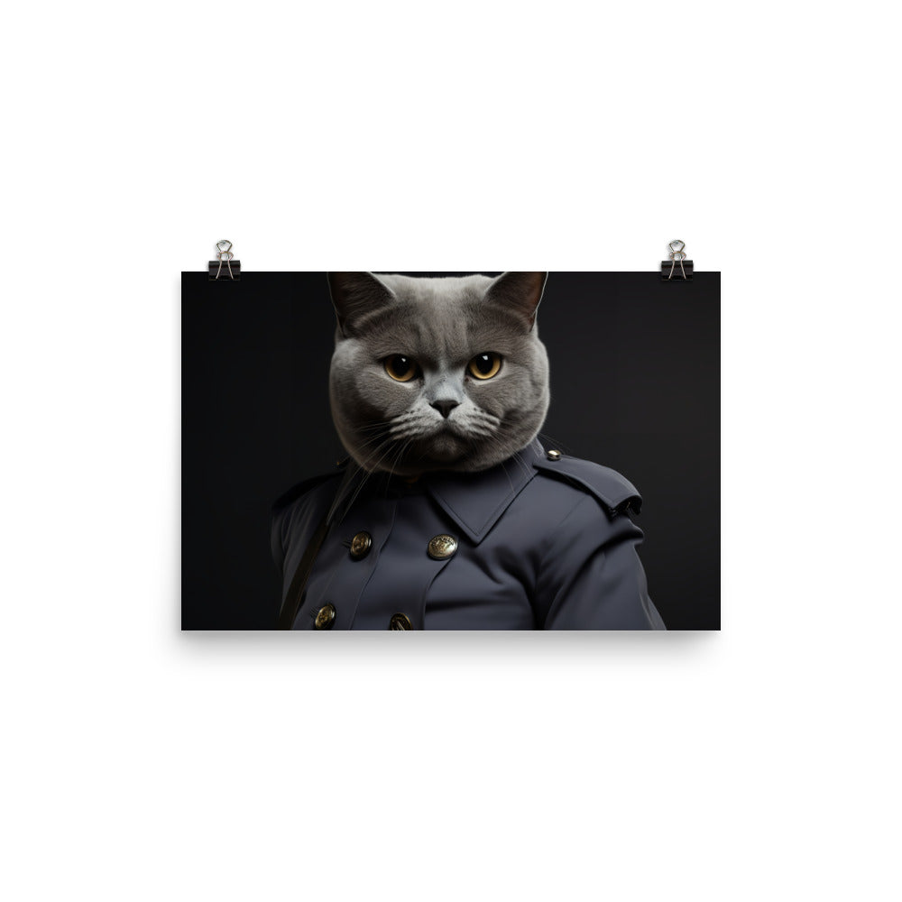 British Shorthair Security Officer Photo paper poster - PosterfyAI.com