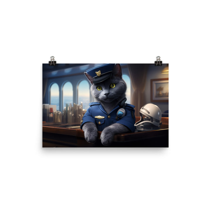 Russian Blue Cabin Crew Photo paper poster - PosterfyAI.com
