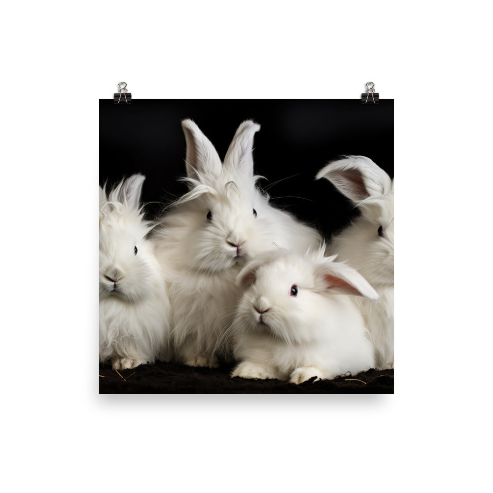 Angora Rabbit Family Photo paper poster - PosterfyAI.com