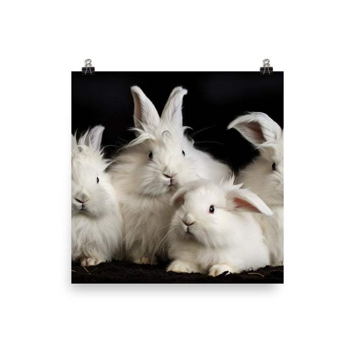 Angora Rabbit Family Photo paper poster - PosterfyAI.com