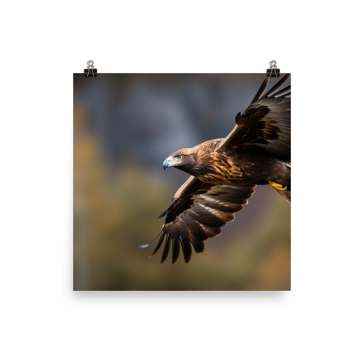 Bald Eagle in its Nest with Eaglets Photo paper poster - PosterfyAI.com