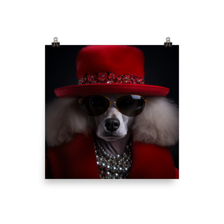 The Glamorous Poodle Photo paper poster - PosterfyAI.com