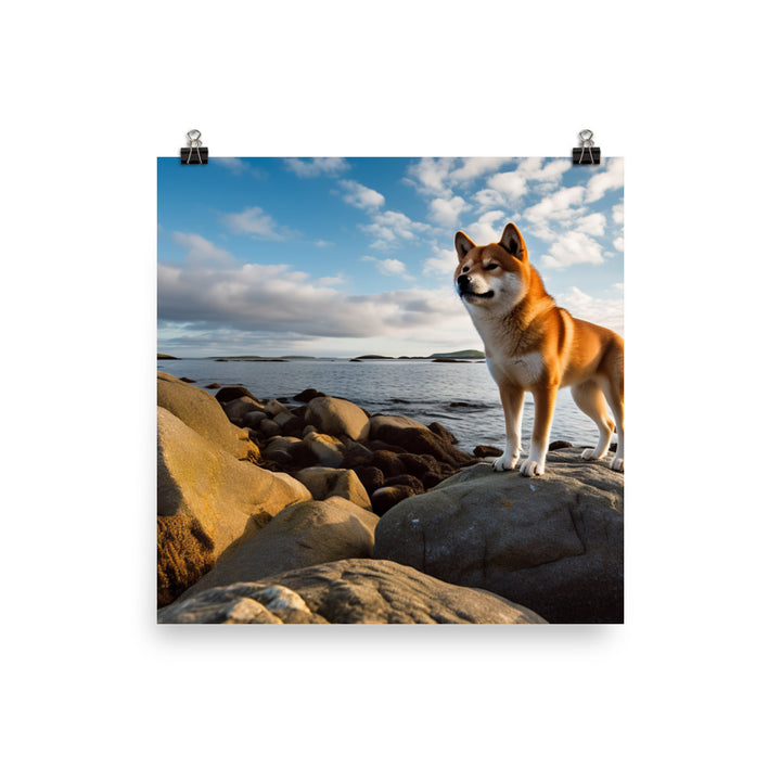 Shiba Inu Gazing Out Photo paper poster - PosterfyAI.com