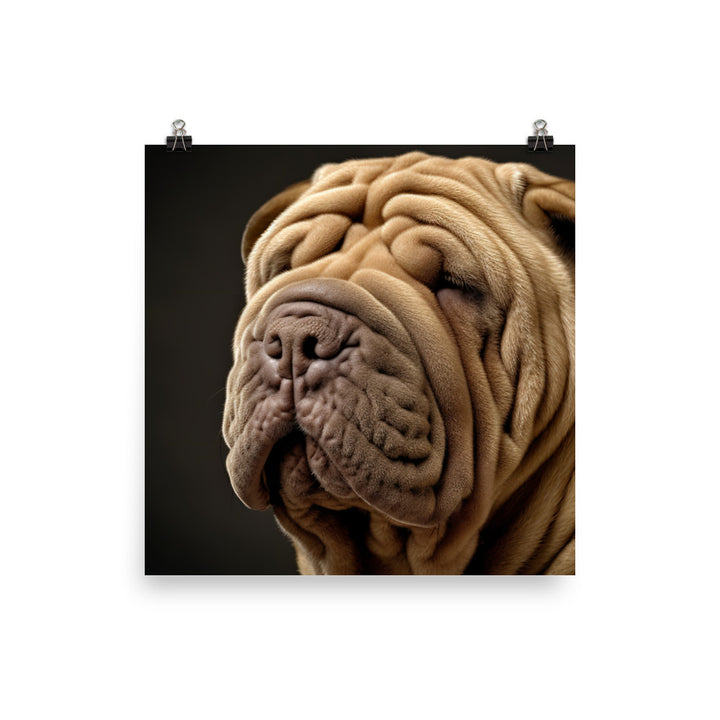 Shar Pei Portrait Photo paper poster - PosterfyAI.com