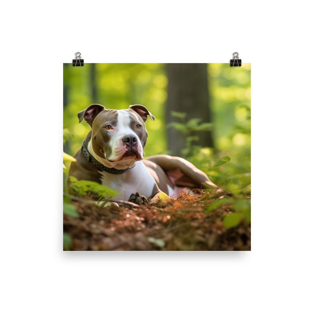 Serene American Staffordshire Terrier Photo paper poster - PosterfyAI.com