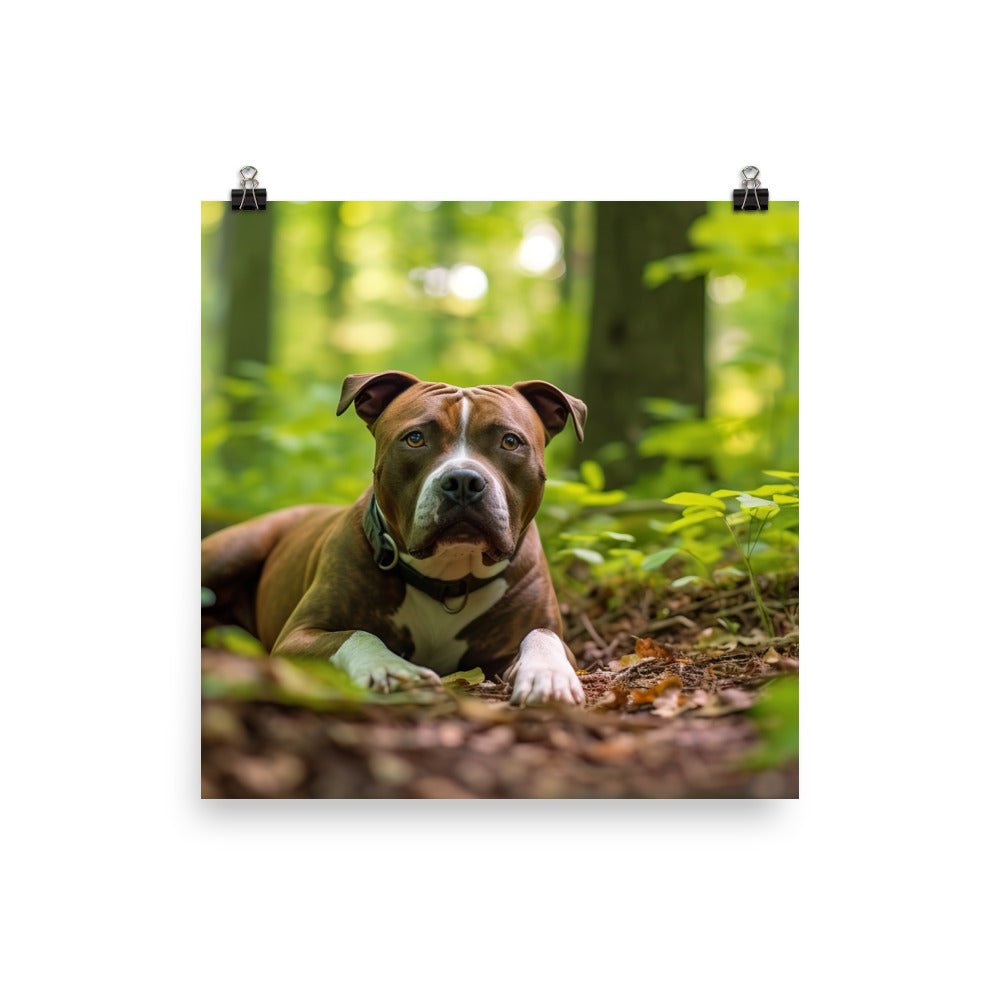 Serene American Staffordshire Terrier Photo paper poster - PosterfyAI.com