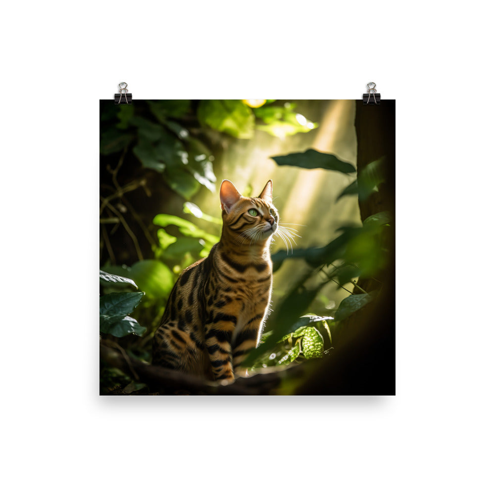 Bengal Cat in its Natural Habitat Photo paper poster - PosterfyAI.com
