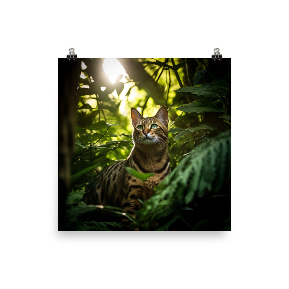 Bengal Cat in its Natural Habitat Photo paper poster - PosterfyAI.com
