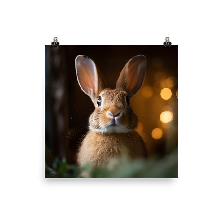 Tan Bunnys Playful Wonders Photo paper poster - PosterfyAI.com