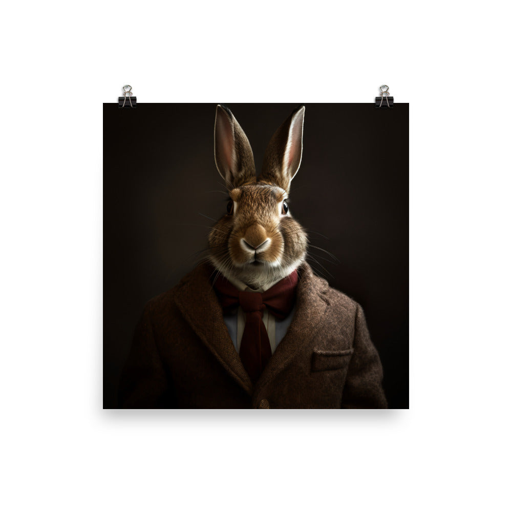 Belgian Hare with a Fashionable Pose Photo paper poster - PosterfyAI.com