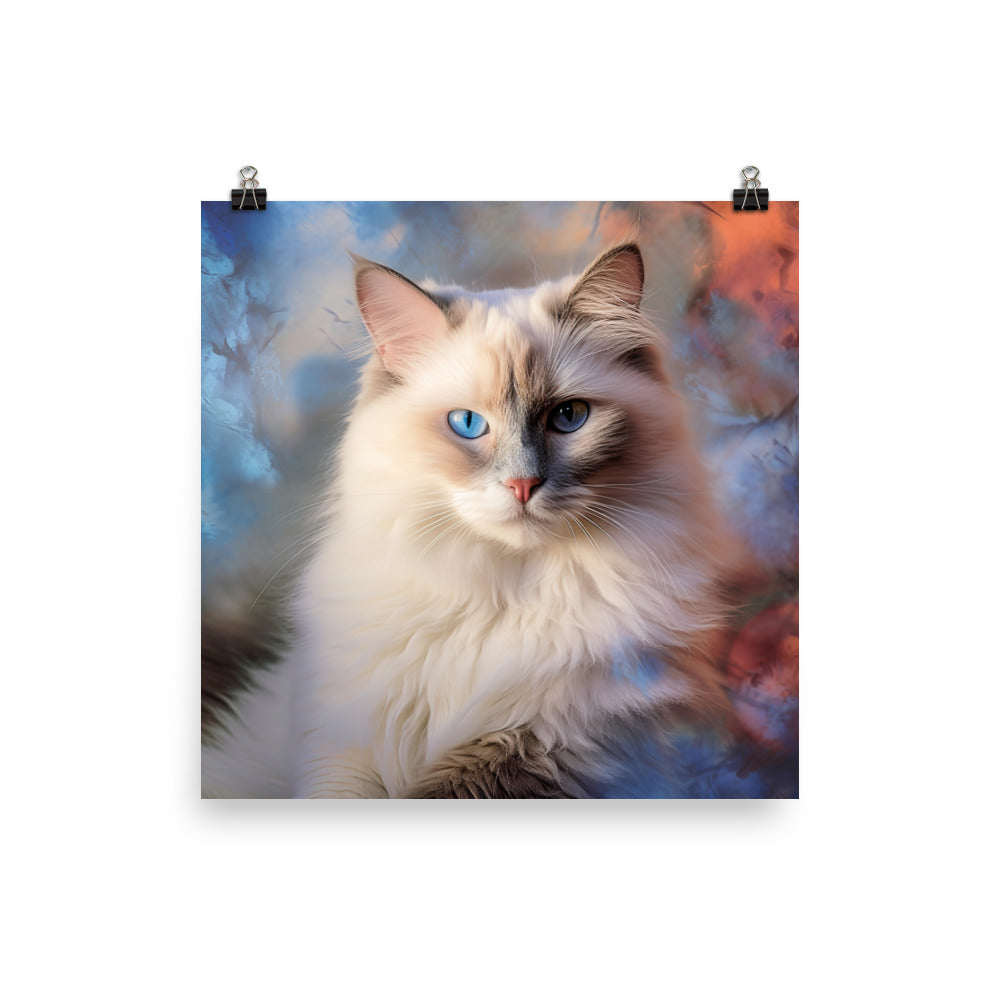 Birman Cat Photo paper poster - PosterfyAI.com