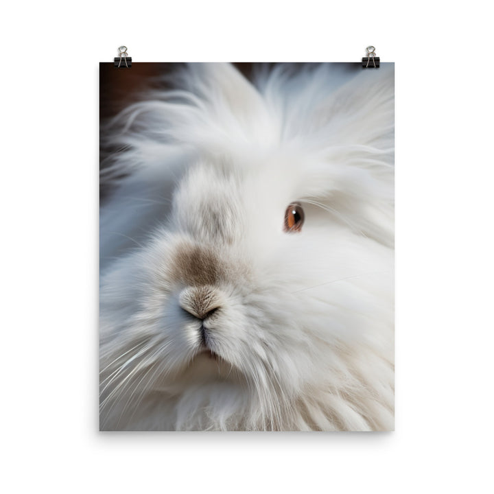 Angora Rabbit Portrait Photo paper poster - PosterfyAI.com