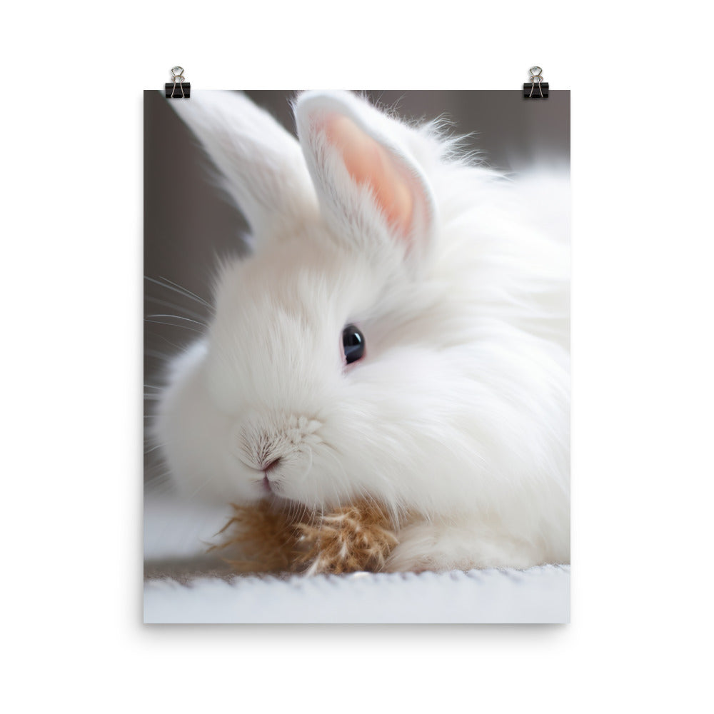 Angora Rabbit Playtime Photo paper poster - PosterfyAI.com