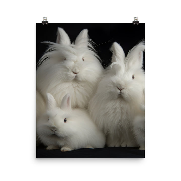 Angora Rabbit Family Photo paper poster - PosterfyAI.com