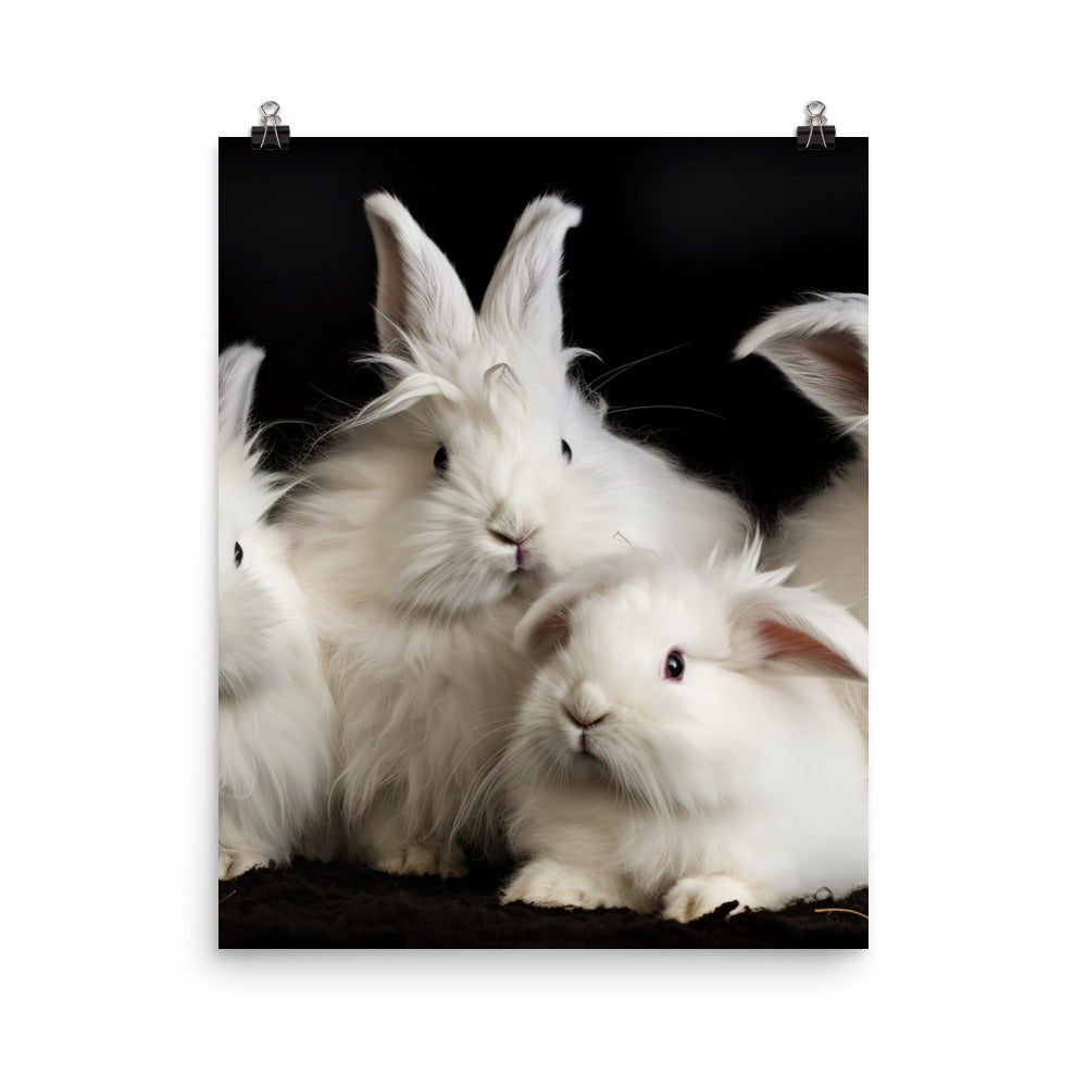 Angora Rabbit Family Photo paper poster - PosterfyAI.com