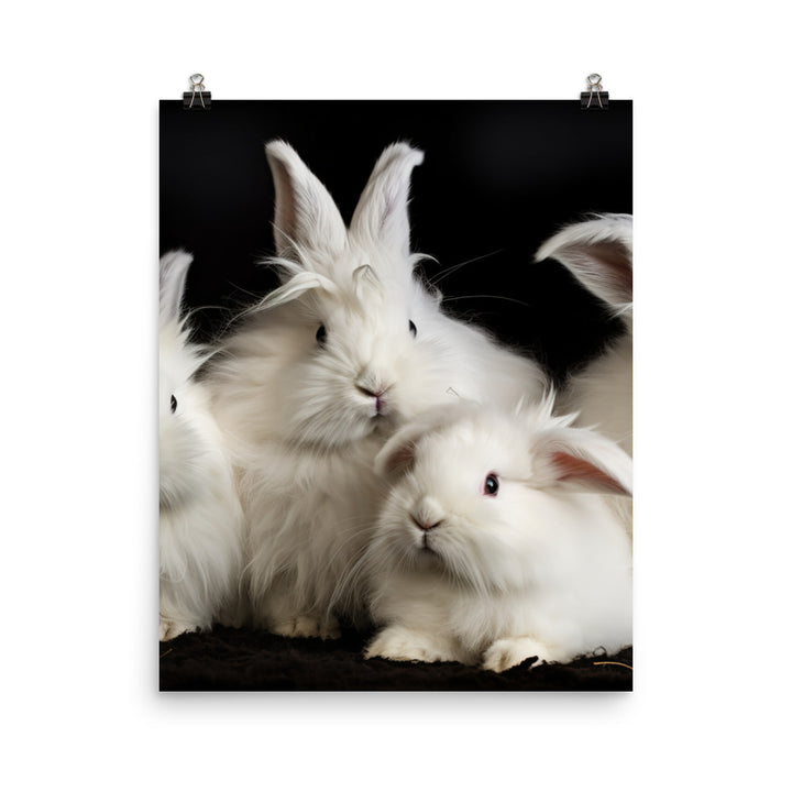 Angora Rabbit Family Photo paper poster - PosterfyAI.com