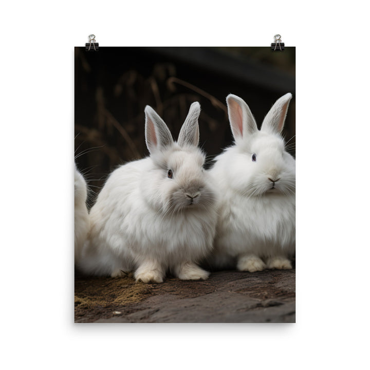Angora Rabbit Family Photo paper poster - PosterfyAI.com
