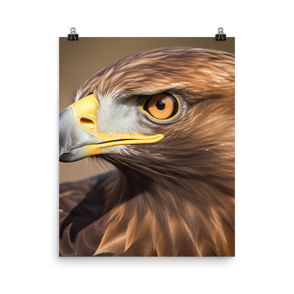 Stunning close-up portrait of a Golden Eagle Photo paper poster - PosterfyAI.com