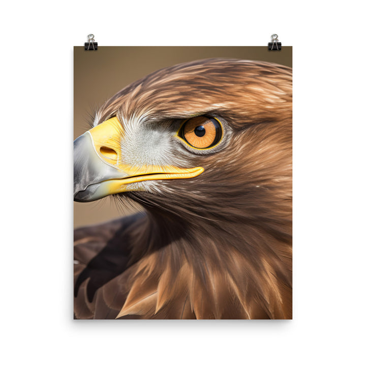 Stunning close-up portrait of a Golden Eagle Photo paper poster - PosterfyAI.com