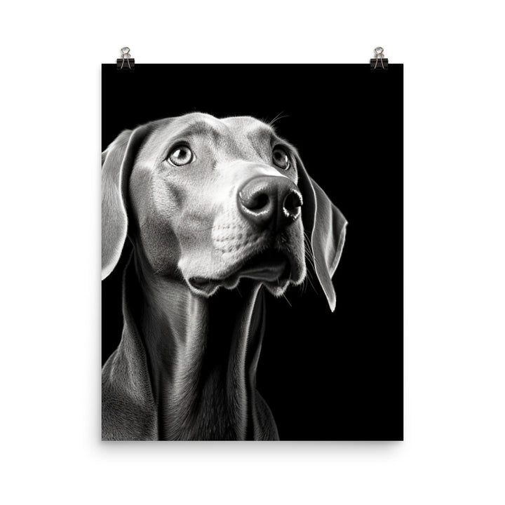 Weimaraner in Black and White Photo paper poster - PosterfyAI.com