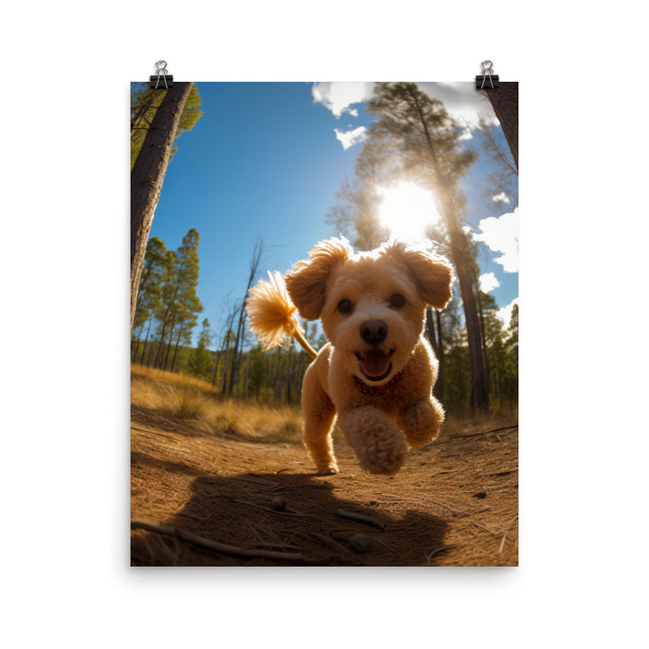 The Playful Poodle Photo paper poster - PosterfyAI.com