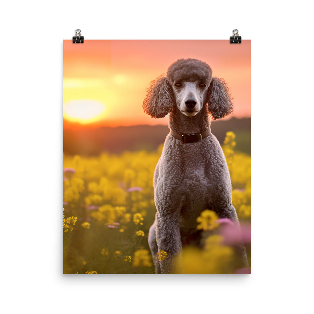 The Majestic Poodle in Natural Surroundings Photo paper poster - PosterfyAI.com