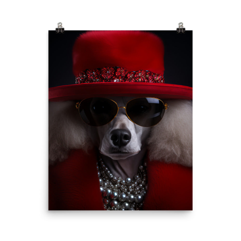 The Glamorous Poodle Photo paper poster - PosterfyAI.com