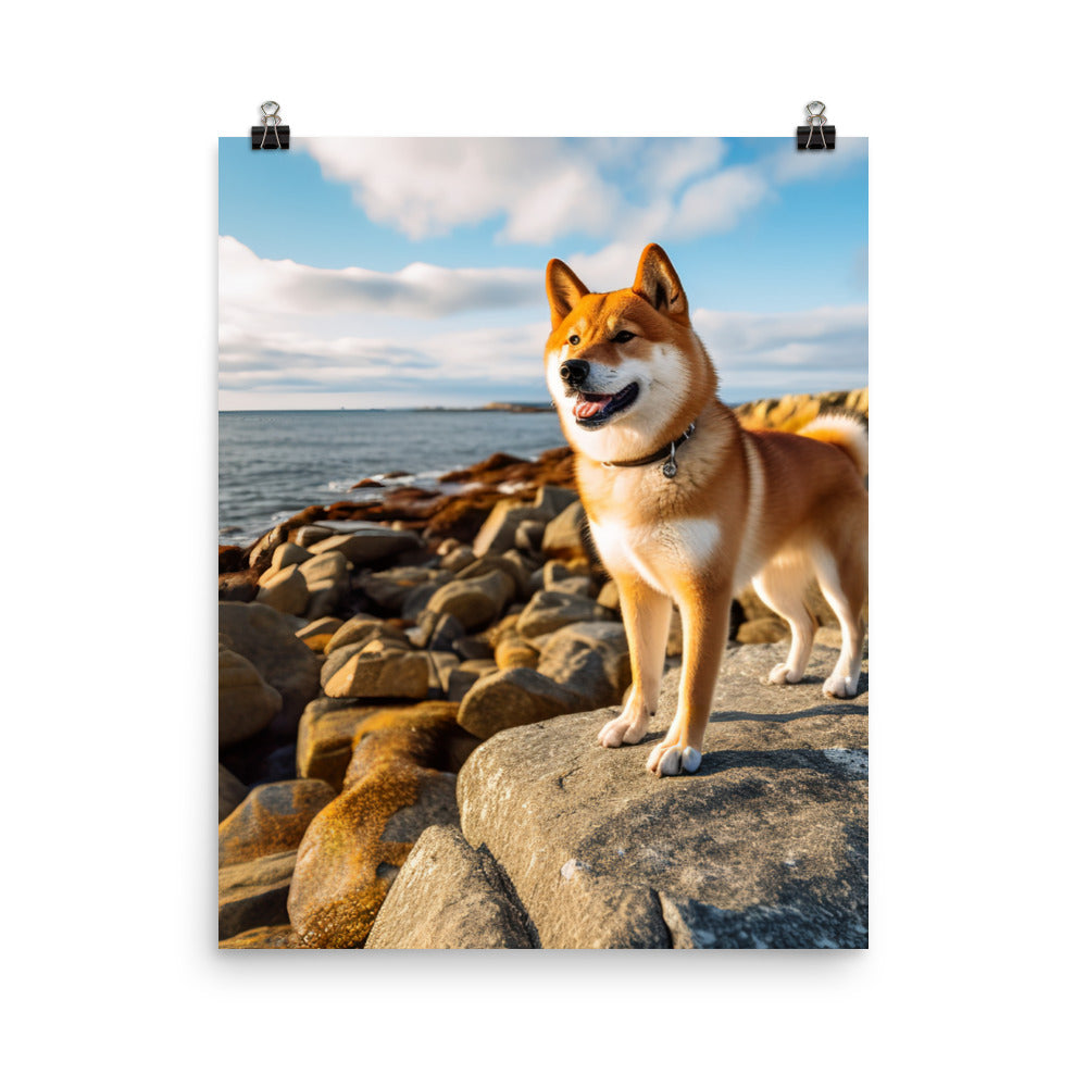 Shiba Inu Gazing Out Photo paper poster - PosterfyAI.com