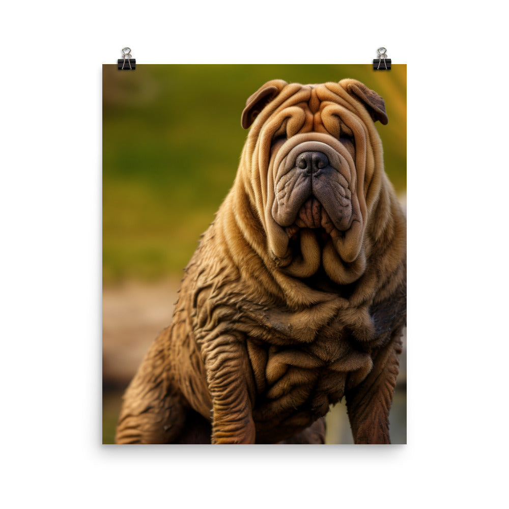 Shar Pei Posing Photo paper poster - PosterfyAI.com