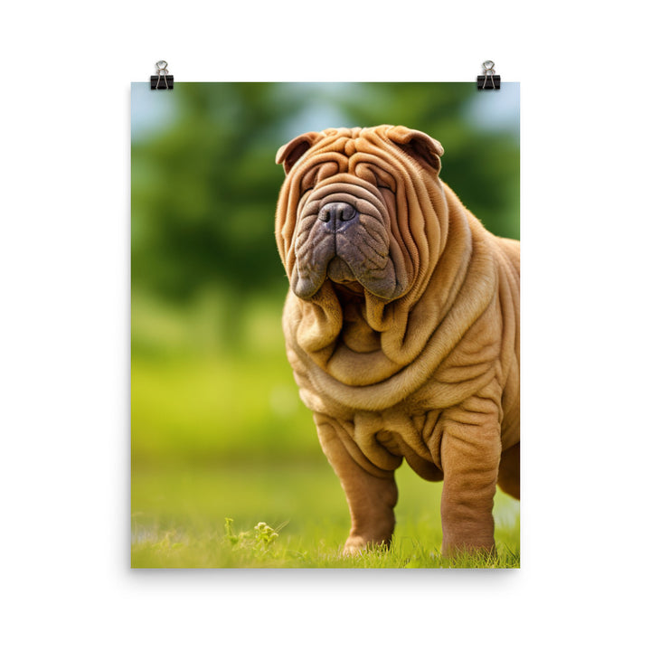 Shar Pei Posing Photo paper poster - PosterfyAI.com