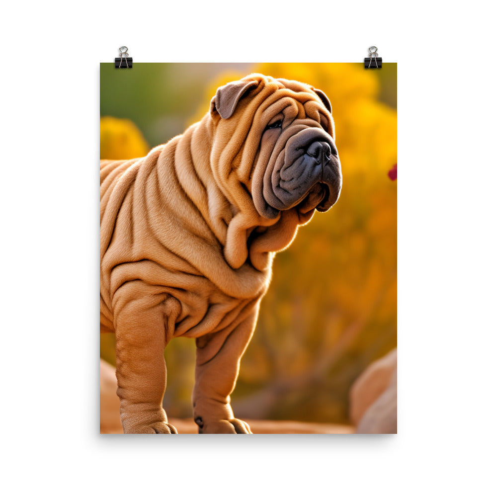 Shar Pei Posing Photo paper poster - PosterfyAI.com