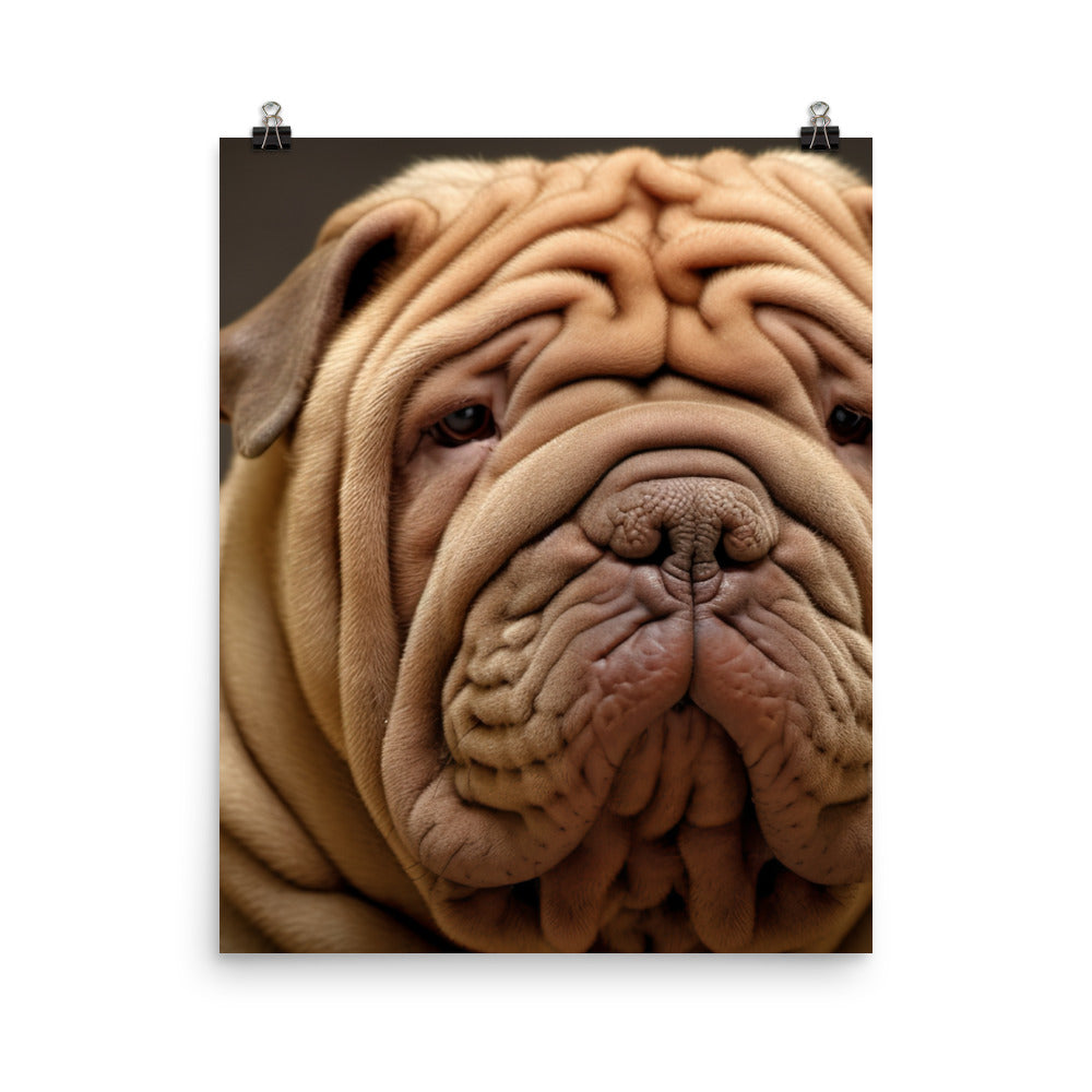 Shar Pei Portrait Photo paper poster - PosterfyAI.com