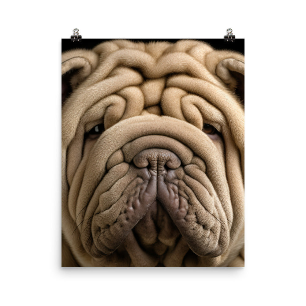 Shar Pei Portrait Photo paper poster - PosterfyAI.com