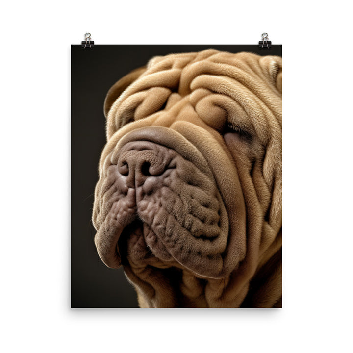 Shar Pei Portrait Photo paper poster - PosterfyAI.com