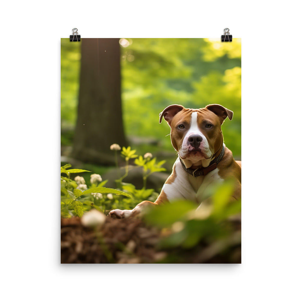 Serene American Staffordshire Terrier Photo paper poster - PosterfyAI.com