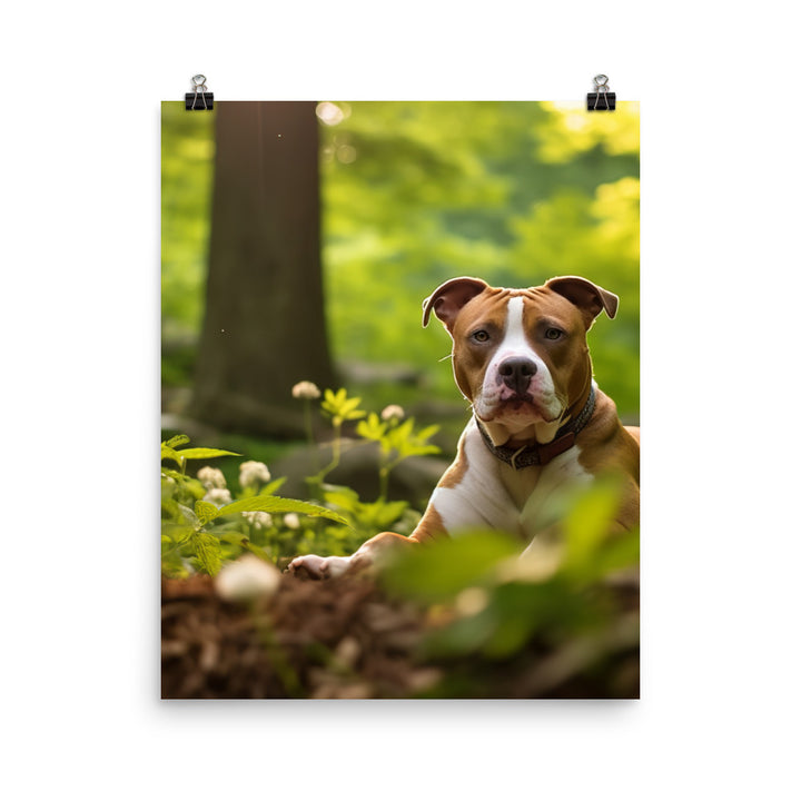 Serene American Staffordshire Terrier Photo paper poster - PosterfyAI.com