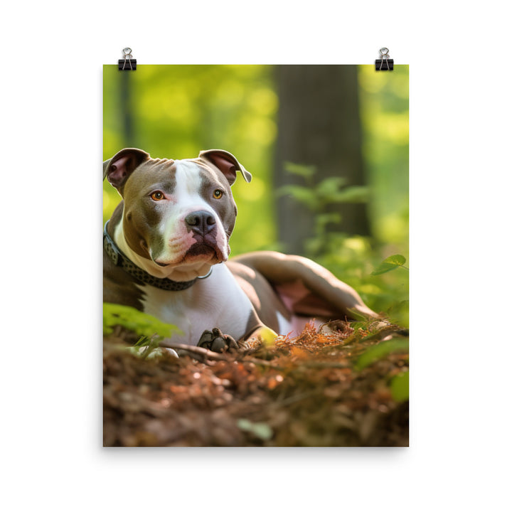 Serene American Staffordshire Terrier Photo paper poster - PosterfyAI.com