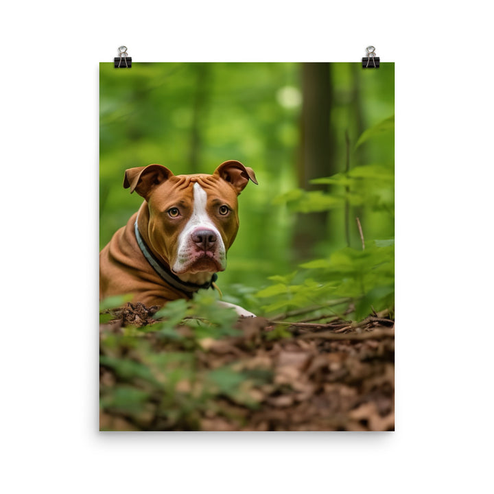 Serene American Staffordshire Terrier Photo paper poster - PosterfyAI.com