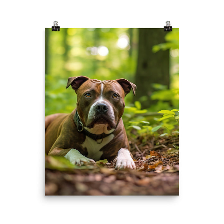Serene American Staffordshire Terrier Photo paper poster - PosterfyAI.com