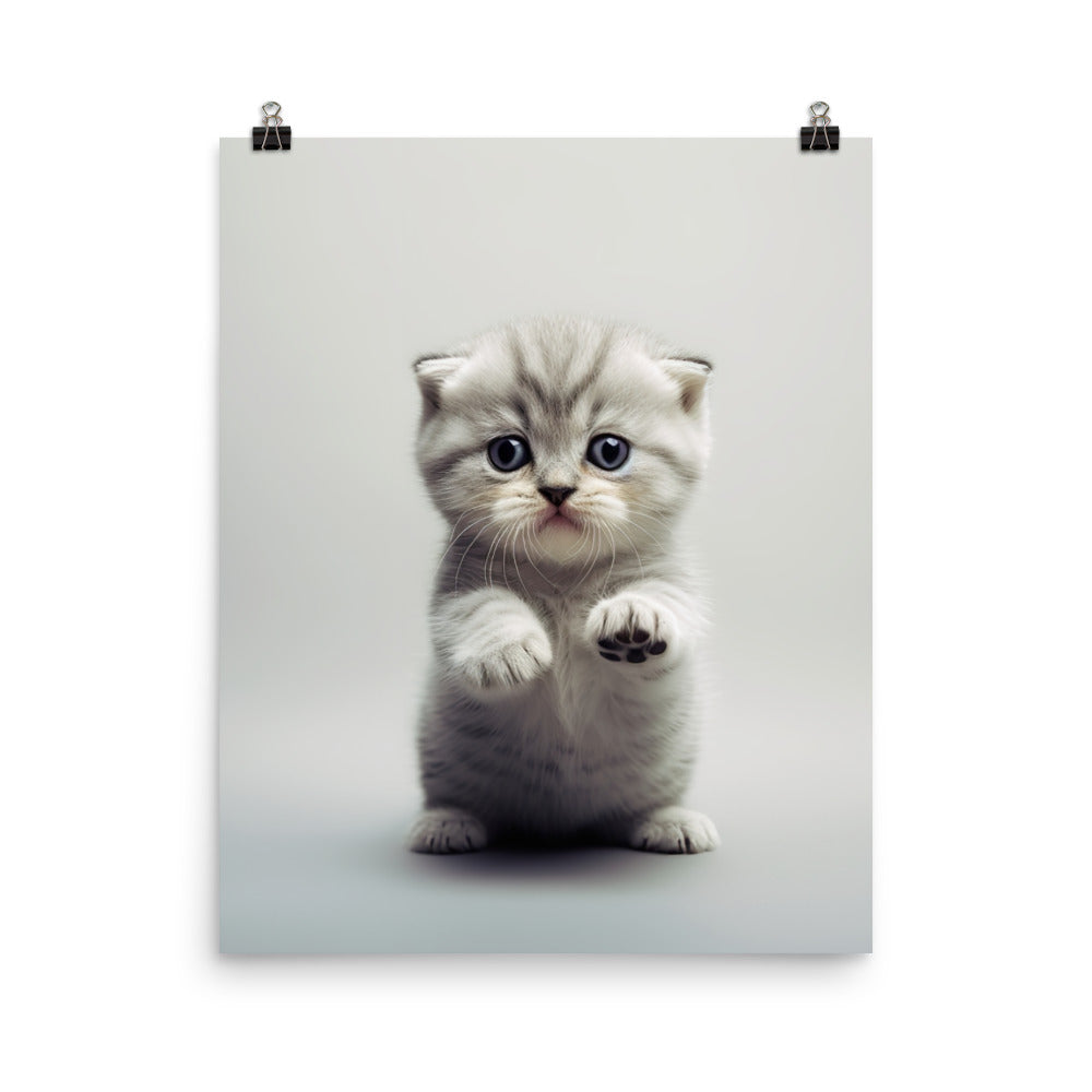 Scottish Fold Kitten Photo paper poster - PosterfyAI.com