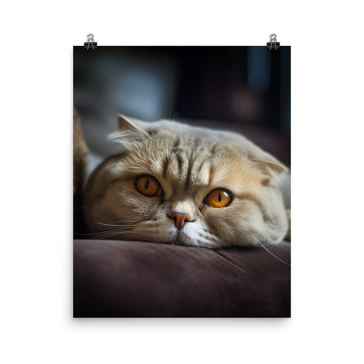 Scottish Fold Cat Photo paper poster - PosterfyAI.com