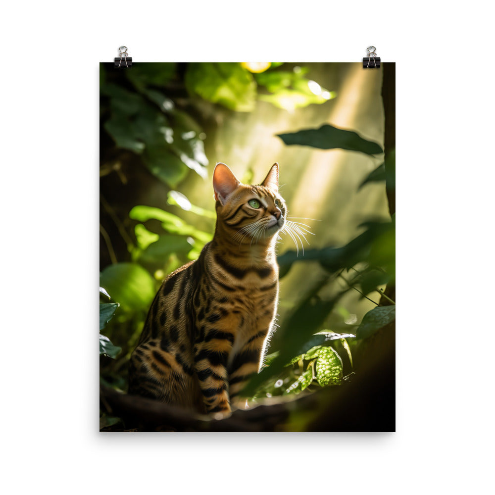 Bengal Cat in its Natural Habitat Photo paper poster - PosterfyAI.com