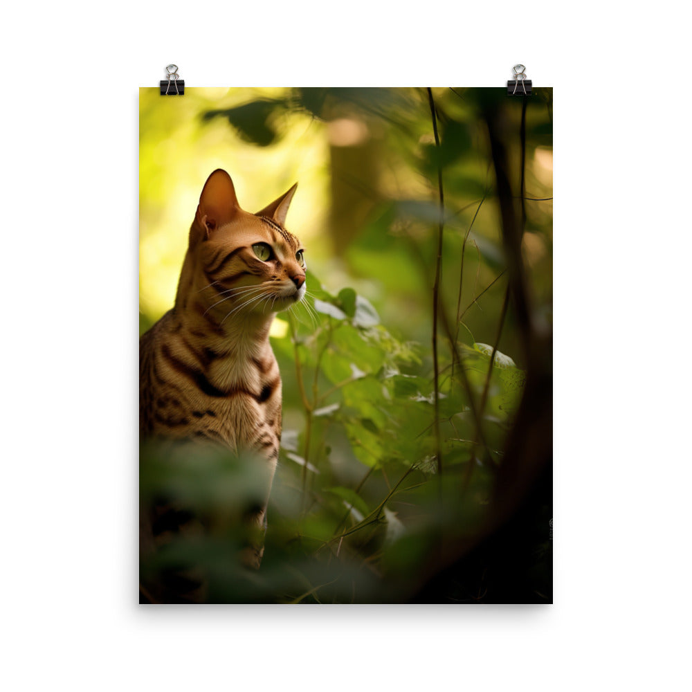 Bengal Cat in its Natural Habitat Photo paper poster - PosterfyAI.com