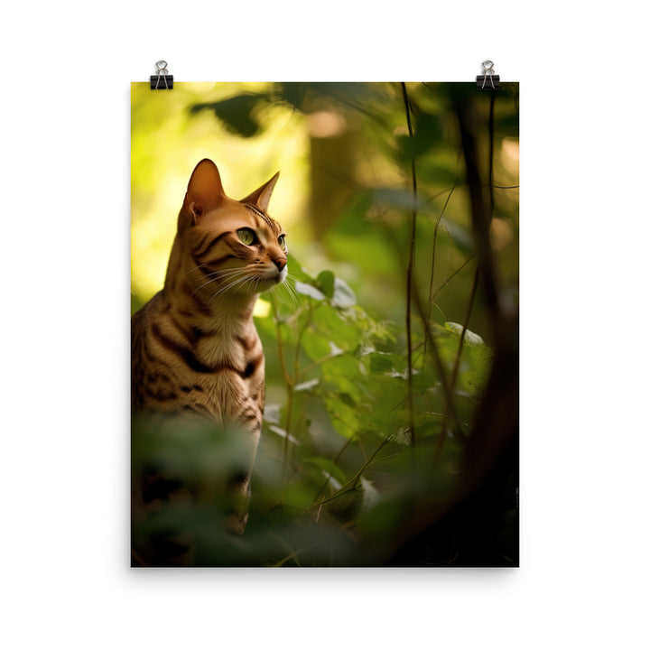 Bengal Cat in its Natural Habitat Photo paper poster - PosterfyAI.com