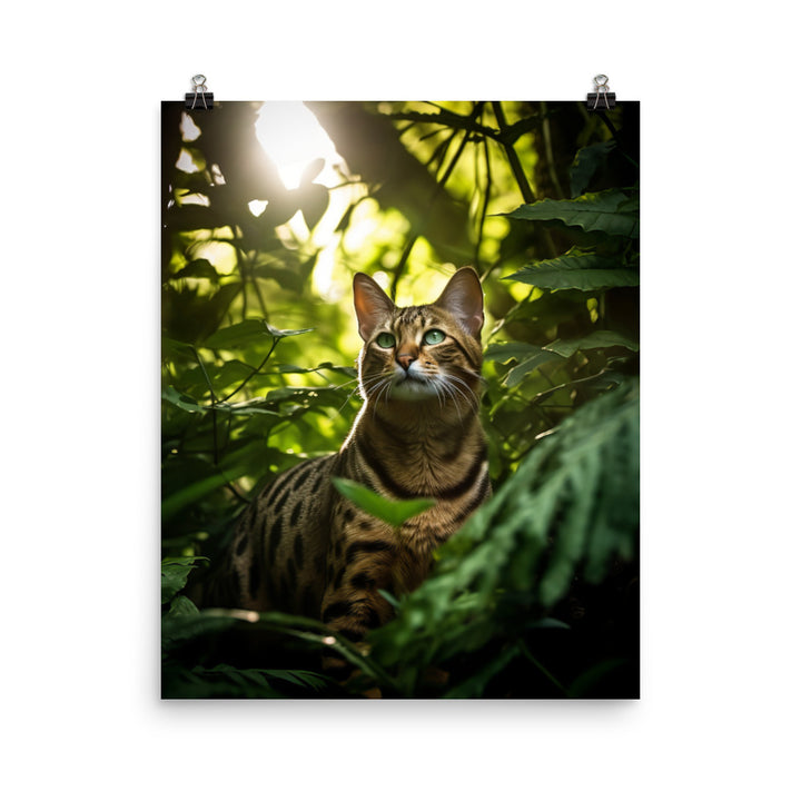 Bengal Cat in its Natural Habitat Photo paper poster - PosterfyAI.com