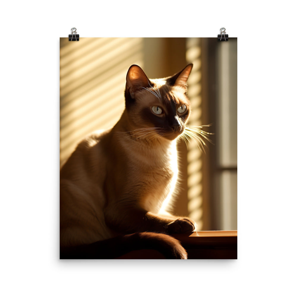 Siamese in Sunlit Splendor Photo paper poster - PosterfyAI.com