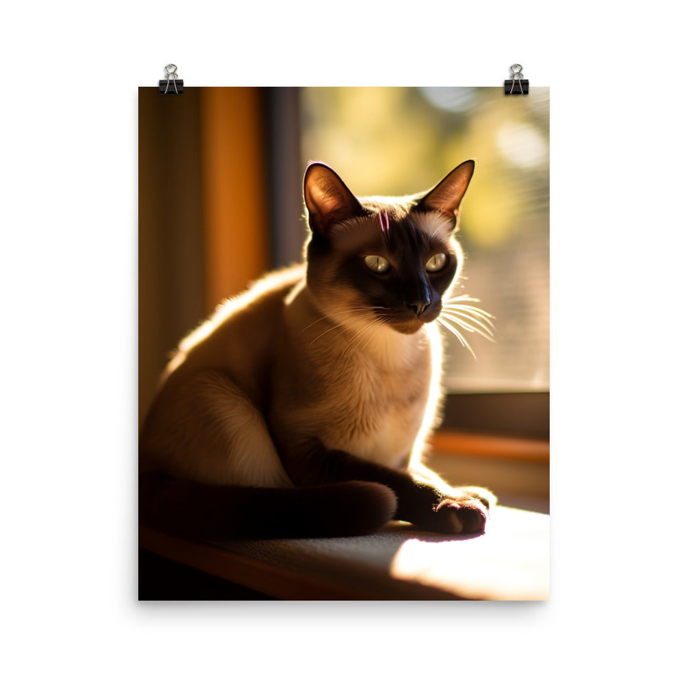 Siamese in Sunlit Splendor Photo paper poster - PosterfyAI.com