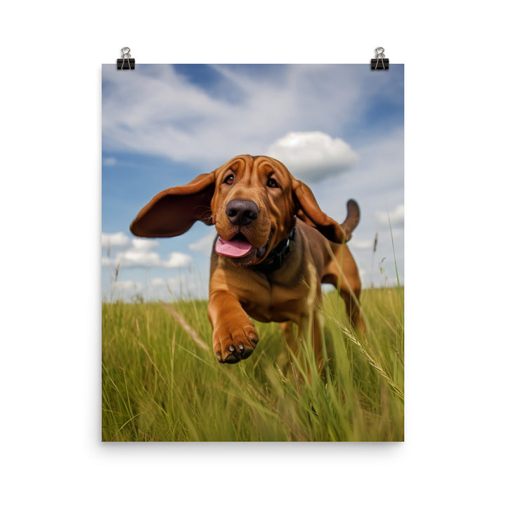 Bloodhounds Playtime Photo paper poster - PosterfyAI.com