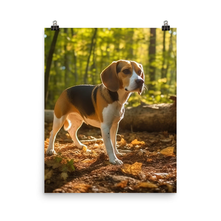 Beagle on the scent Photo paper poster - PosterfyAI.com